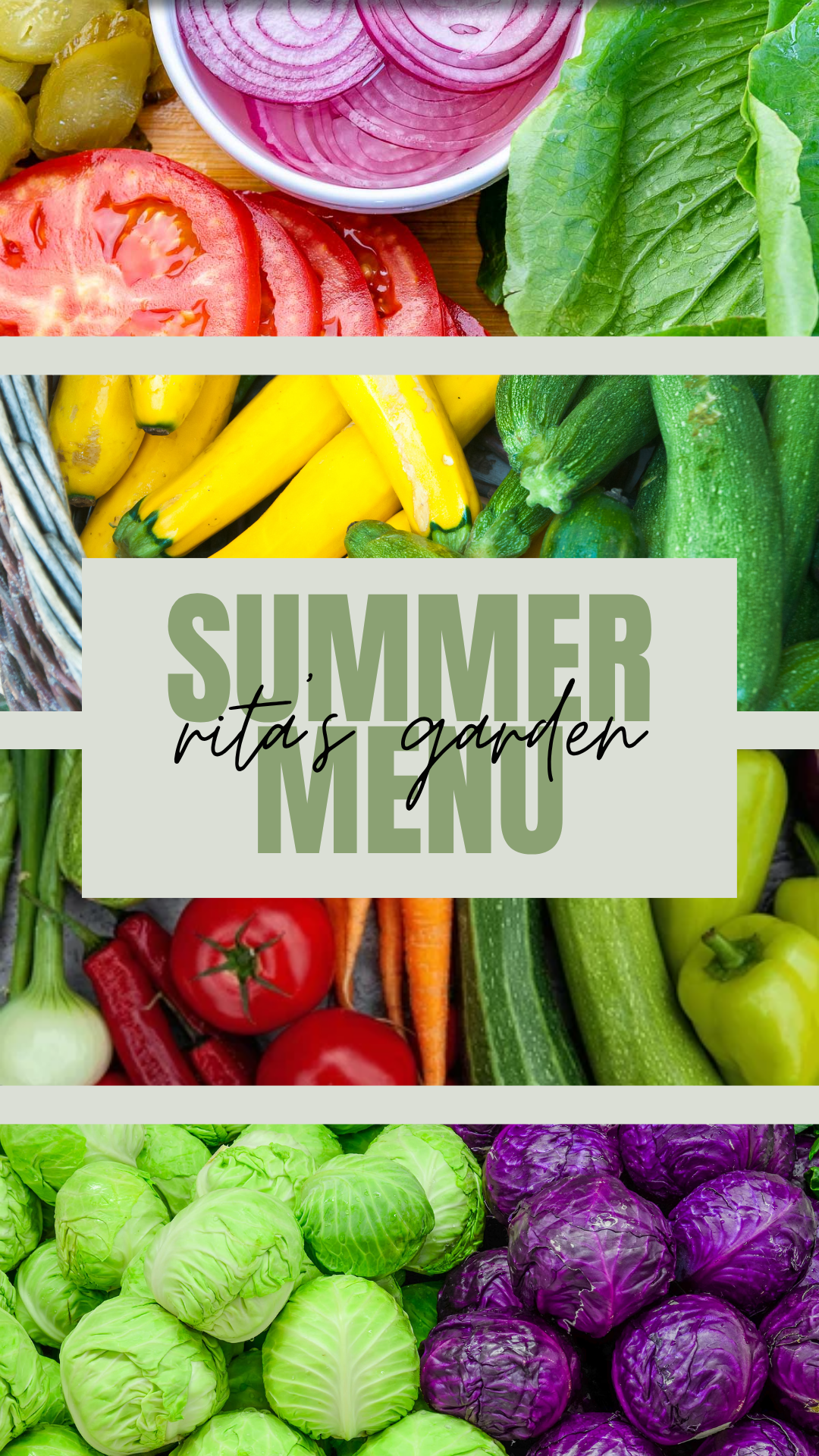 Rita's Garden Summer Menu 